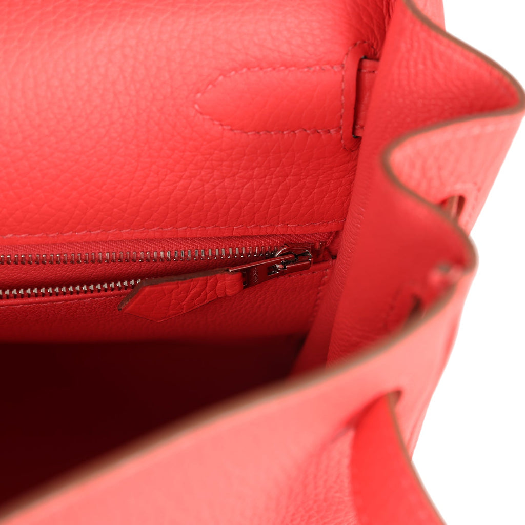 Hermes Retourne Kelly 35 Rose Jaipur Clemence Palladium Hardware