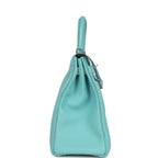 Hermes Kelly Retourne 35 Bleu Atoll Clemence Palladium Hardware