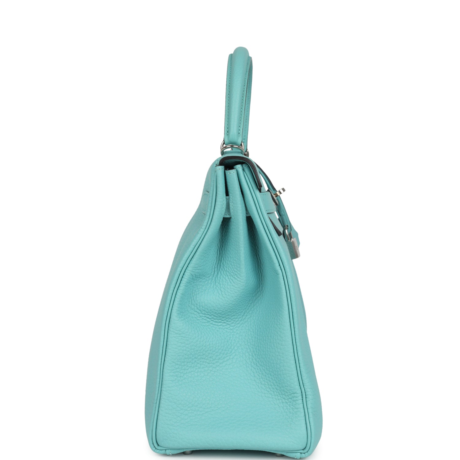 Hermes Kelly Retourne 35 Bleu Atoll Clemence Palladium Hardware