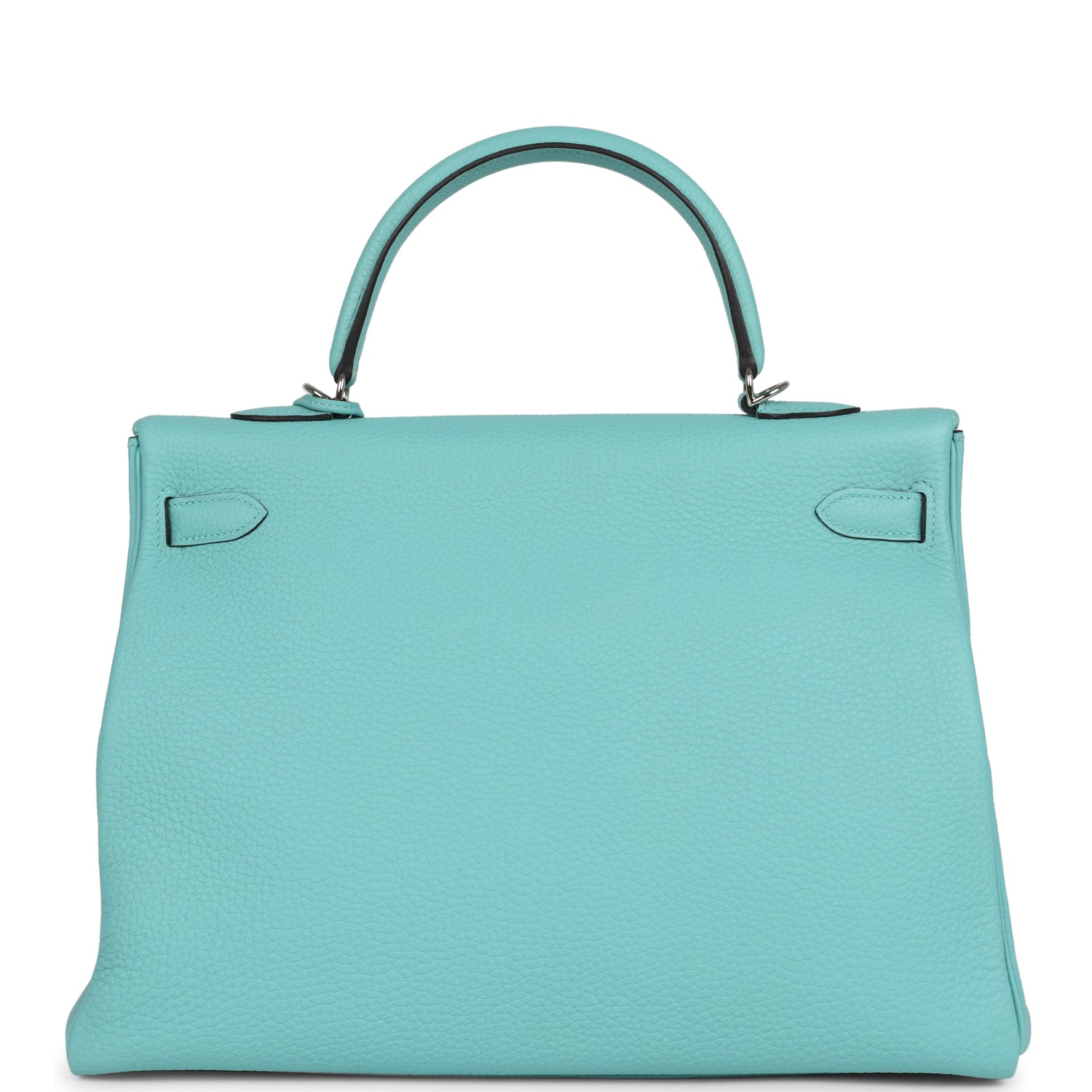 Hermes Kelly Retourne 35 Bleu Atoll Clemence Palladium Hardware