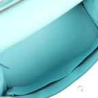 Hermes Kelly Retourne 35 Bleu Atoll Clemence Palladium Hardware