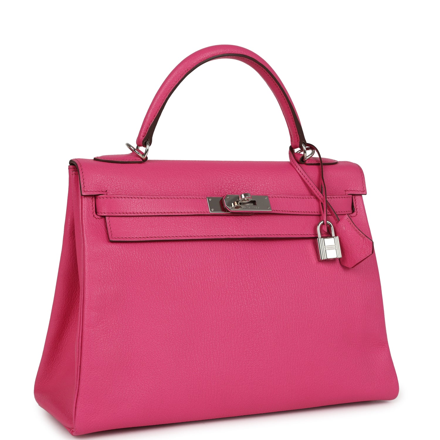 Hermes Kelly Retourne 32 Rose Tyrien Chevre Palladium Hardware
