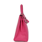 Hermes Kelly Retourne 32 Rose Tyrien Chevre Palladium Hardware