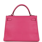 Hermes Kelly Retourne 32 Rose Tyrien Chevre Palladium Hardware