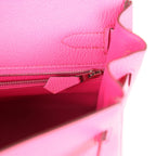 Hermes Kelly Retourne 32 Rose Tyrien Chevre Palladium Hardware