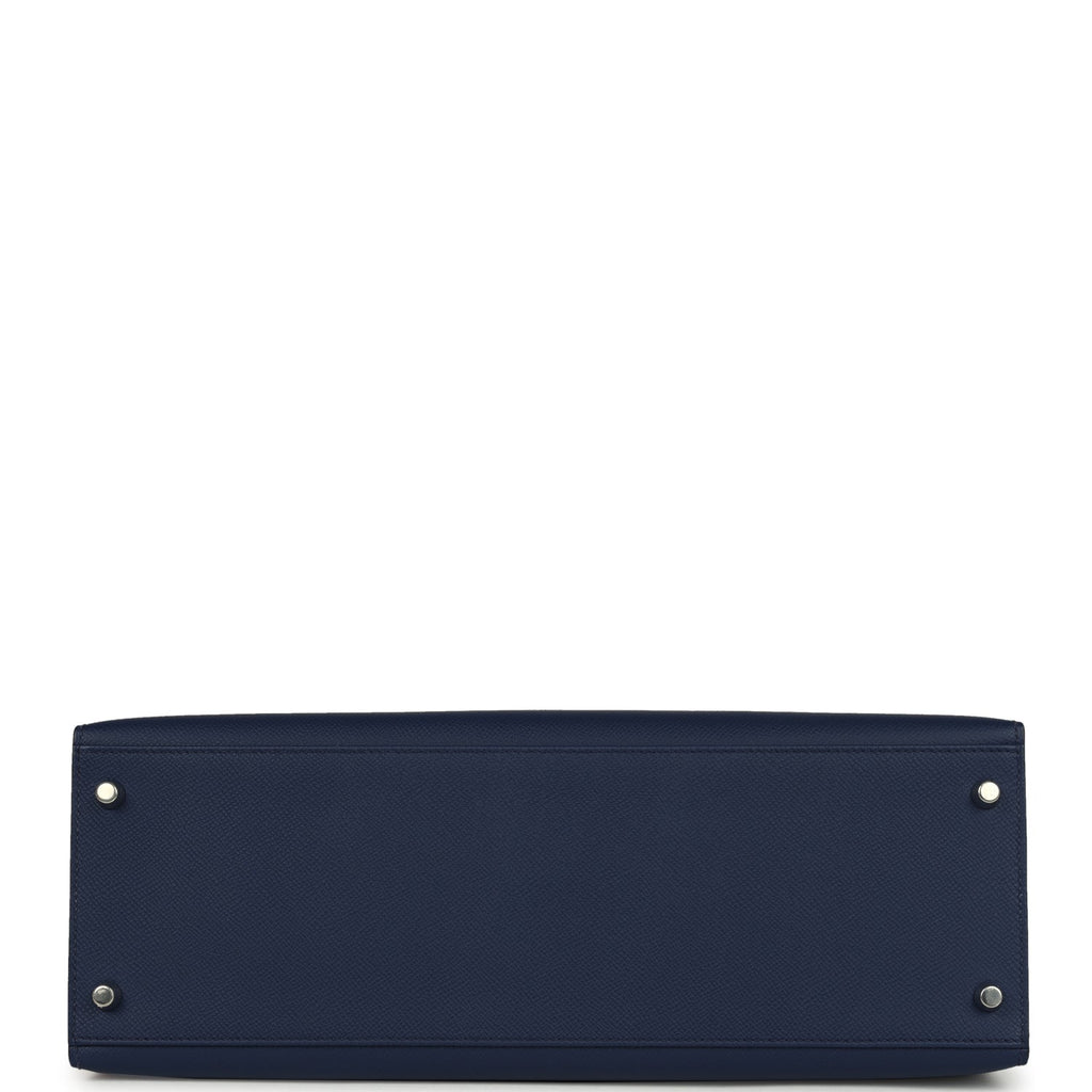 Hermes Kelly Sellier 35 Bleu Saphir Epsom Palladium Hardware