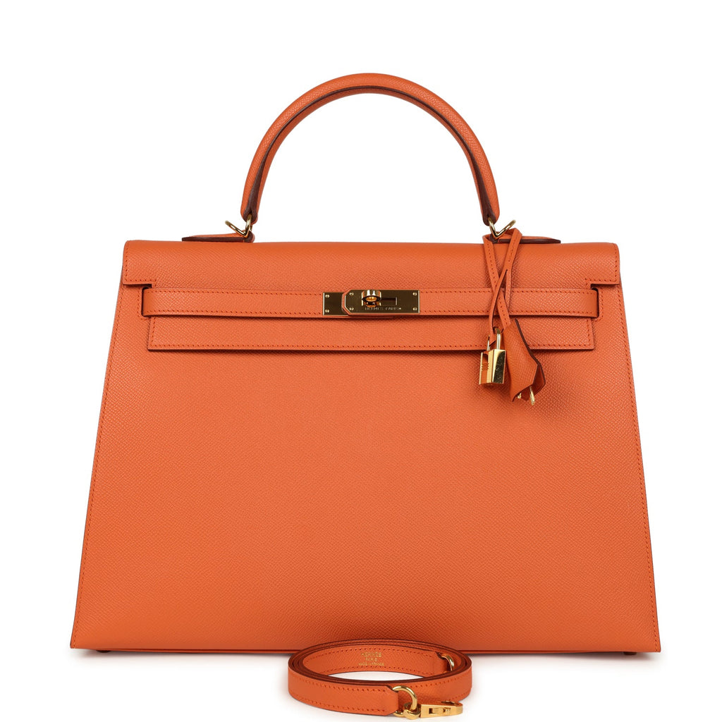 Hermes Kelly Sellier 35 Mango Epsom Gold Hardware