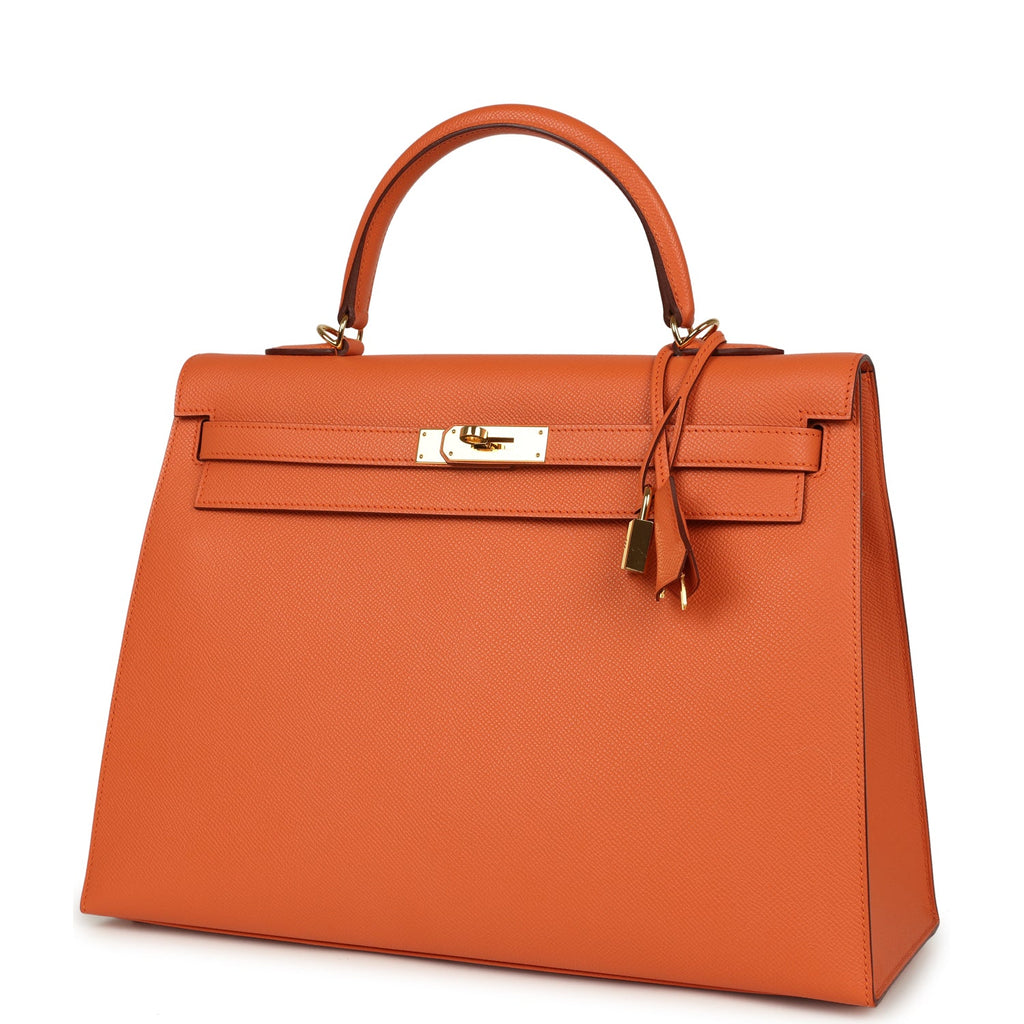 Hermes Kelly Sellier 35 Mango Epsom Gold Hardware