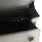 Hermes Kelly Sellier 28 Black Epsom Palladium Hardware