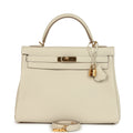 Hermes Kelly Retourne 32 Craie Togo Gold Hardware