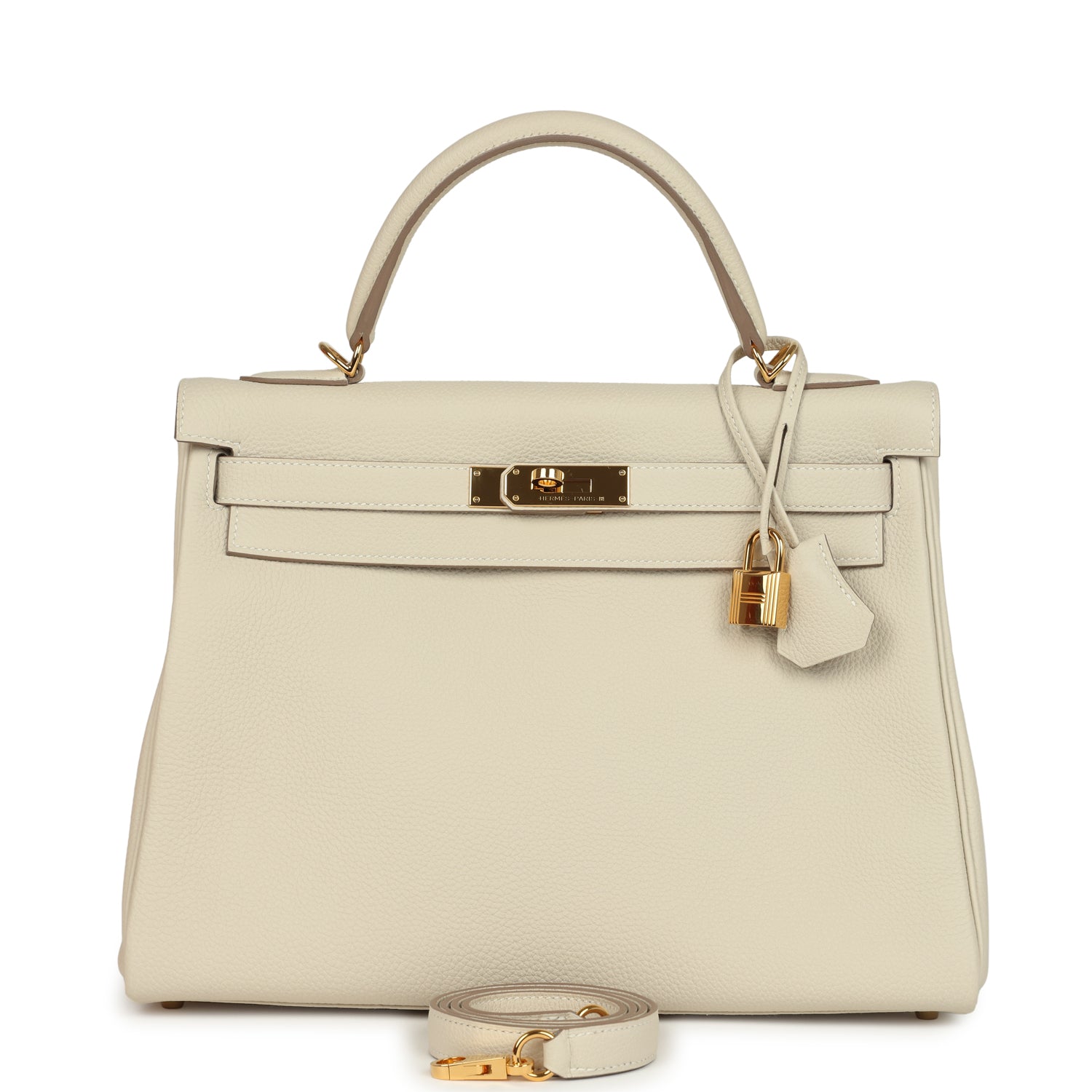 Hermes Kelly Retourne 32 Craie Togo Gold Hardware