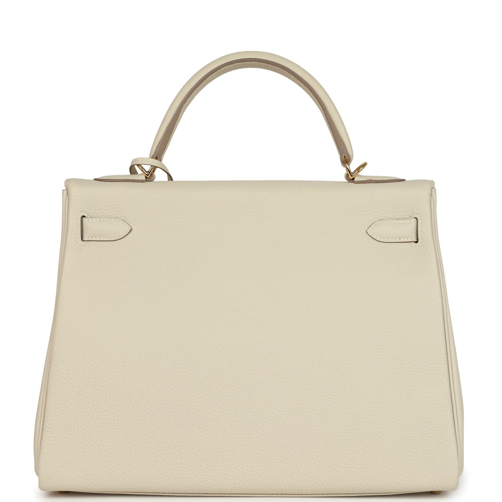 Hermes Kelly Retourne 32 Craie Togo Gold Hardware