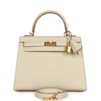 Hermes Kelly Sellier 25 Craie Epsom Gold Hardware