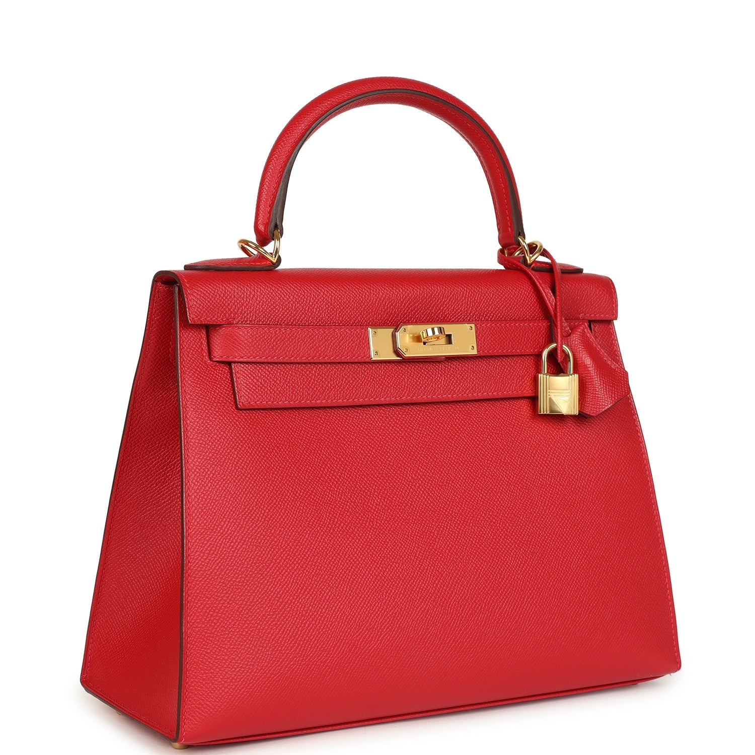 Hermes Kelly Sellier 28 Rouge Casaque Epsom Gold Hardware
