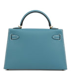 Hermes Kelly Sellier 20 Blue Jean Epsom Gold Hardware