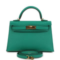 Hermes Kelly Sellier 20 Vert Jade Epsom Gold Hardware