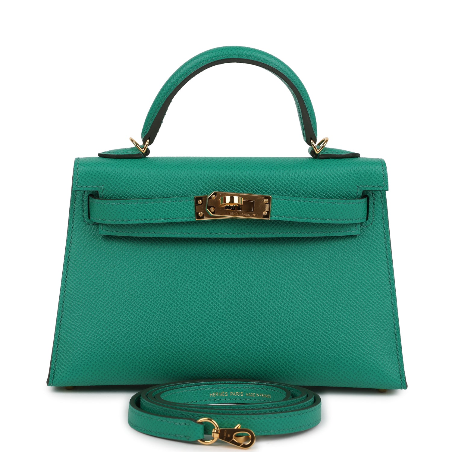 Hermes Kelly Sellier 20 Vert Jade Epsom Gold Hardware