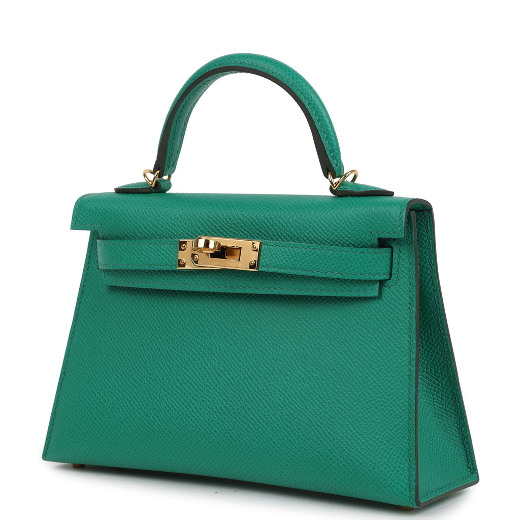 Hermes Kelly Sellier 20 Vert Jade Epsom Gold Hardware