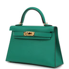 Hermes Kelly Sellier 20 Vert Jade Epsom Gold Hardware