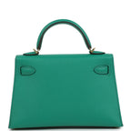 Hermes Kelly Sellier 20 Vert Jade Epsom Gold Hardware