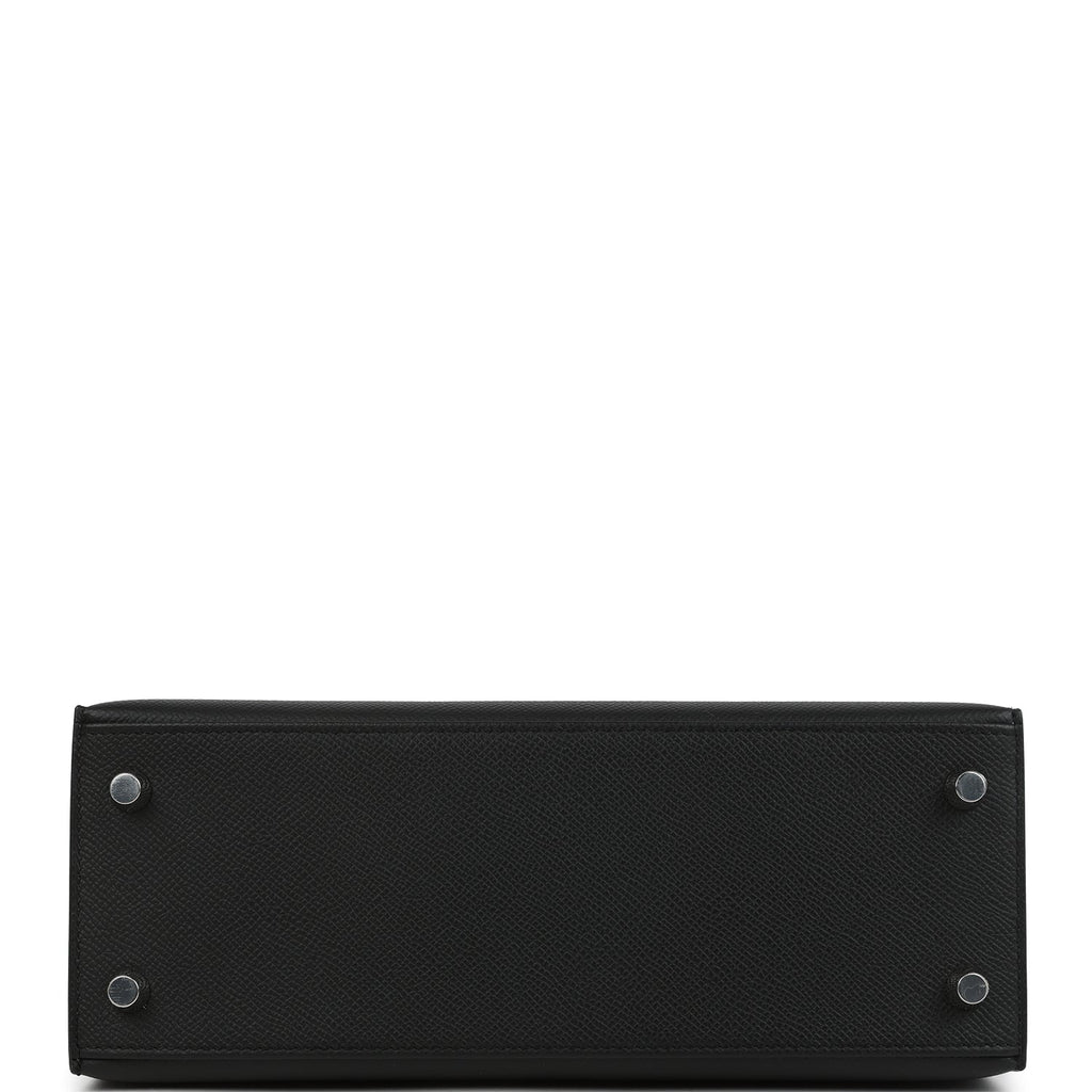 Hermes Kelly Sellier 25 Black Epsom Electrum Hardware