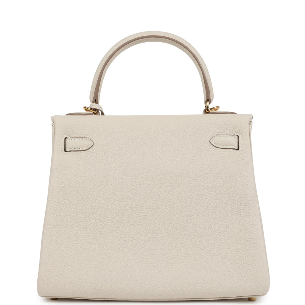 Hermes Kelly Retourne 25 Craie Togo Gold Hardware
