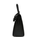 Hermes Kelly Sellier 25 Black Epsom Palladium Hardware