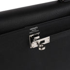 Hermes Kelly Sellier 25 Black Epsom Palladium Hardware