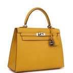 Hermes Kelly Sellier 25 Jaune Ambre Epsom Palladium Hardware