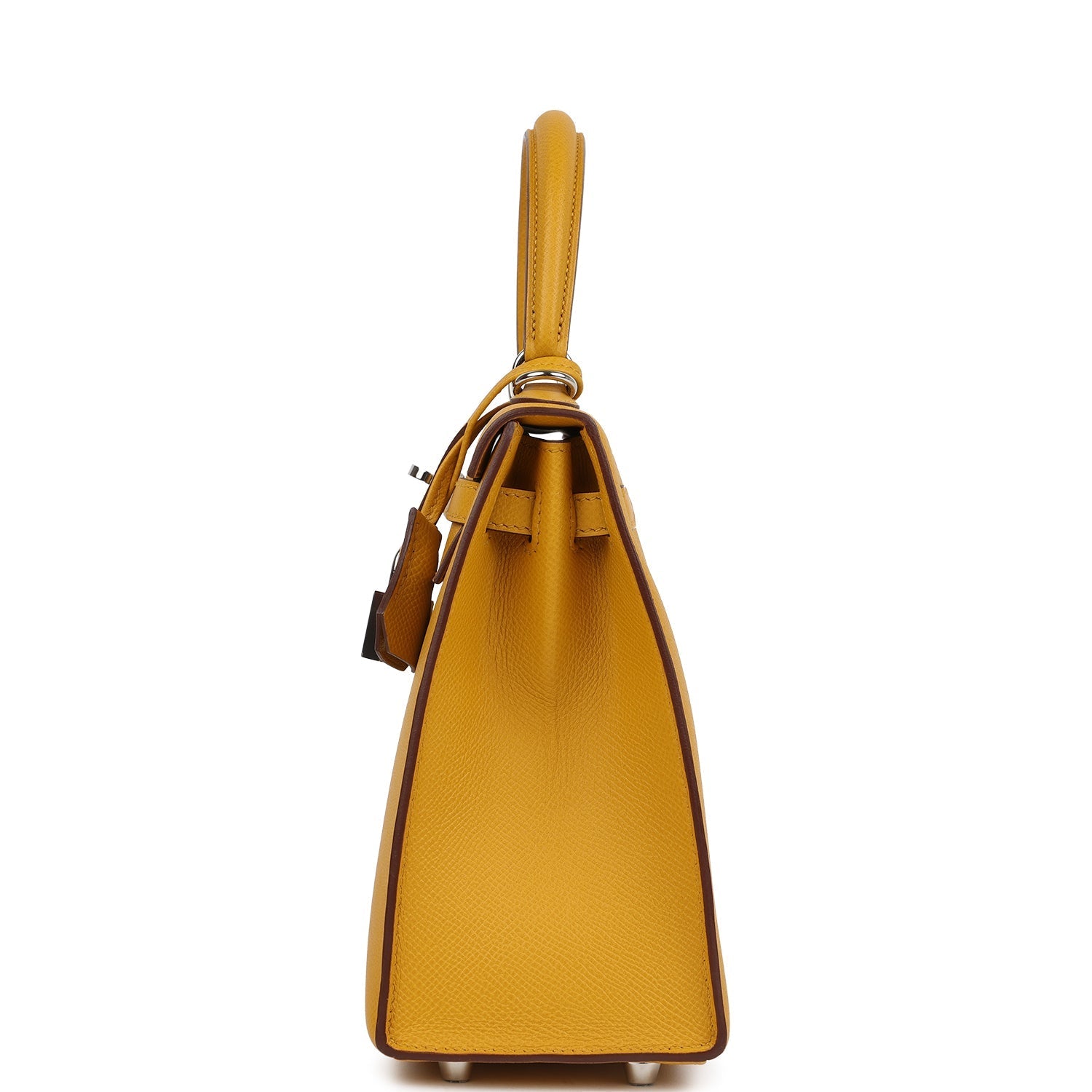 Hermes Kelly Sellier 25 Jaune Ambre Epsom Palladium Hardware