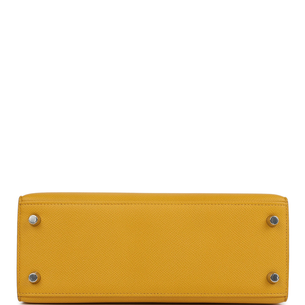Hermes Kelly Sellier 25 Jaune Ambre Epsom Palladium Hardware