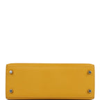 Hermes Kelly Sellier 25 Jaune Ambre Epsom Palladium Hardware
