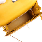 Hermes Kelly Sellier 25 Jaune Ambre Epsom Palladium Hardware
