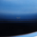 Hermes Kelly Sellier 28 Bleu France Swift and Ecru-Bleu Bill Toile H Canvas Palladium Hardware
