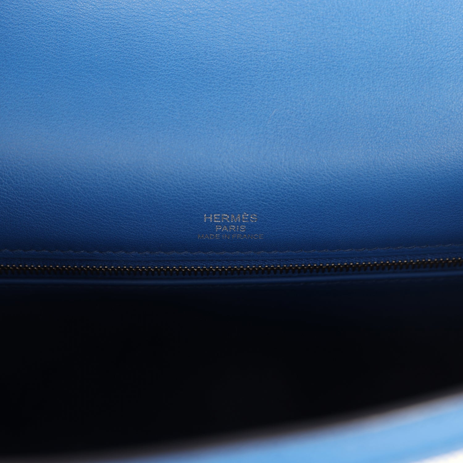 Hermes Kelly Sellier 28 Bleu France Swift and Ecru-Bleu Bill Toile H Canvas Palladium Hardware