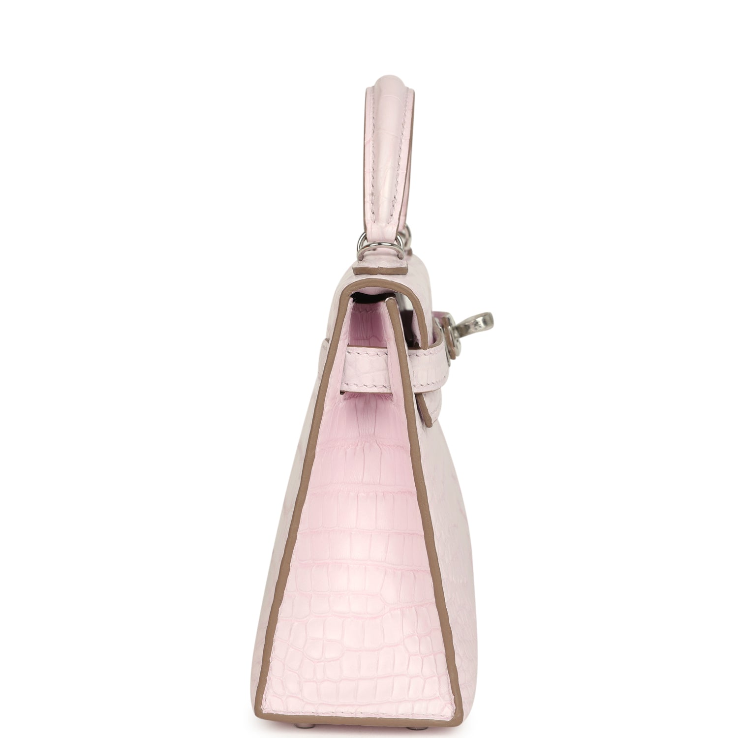 Hermes Kelly Sellier 20 Mauve Pale Boreal Satin Alligator Palladium Hardware