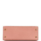 Hermes Kelly Sellier 25 Terre Cuite Ostrich Gold Hardware