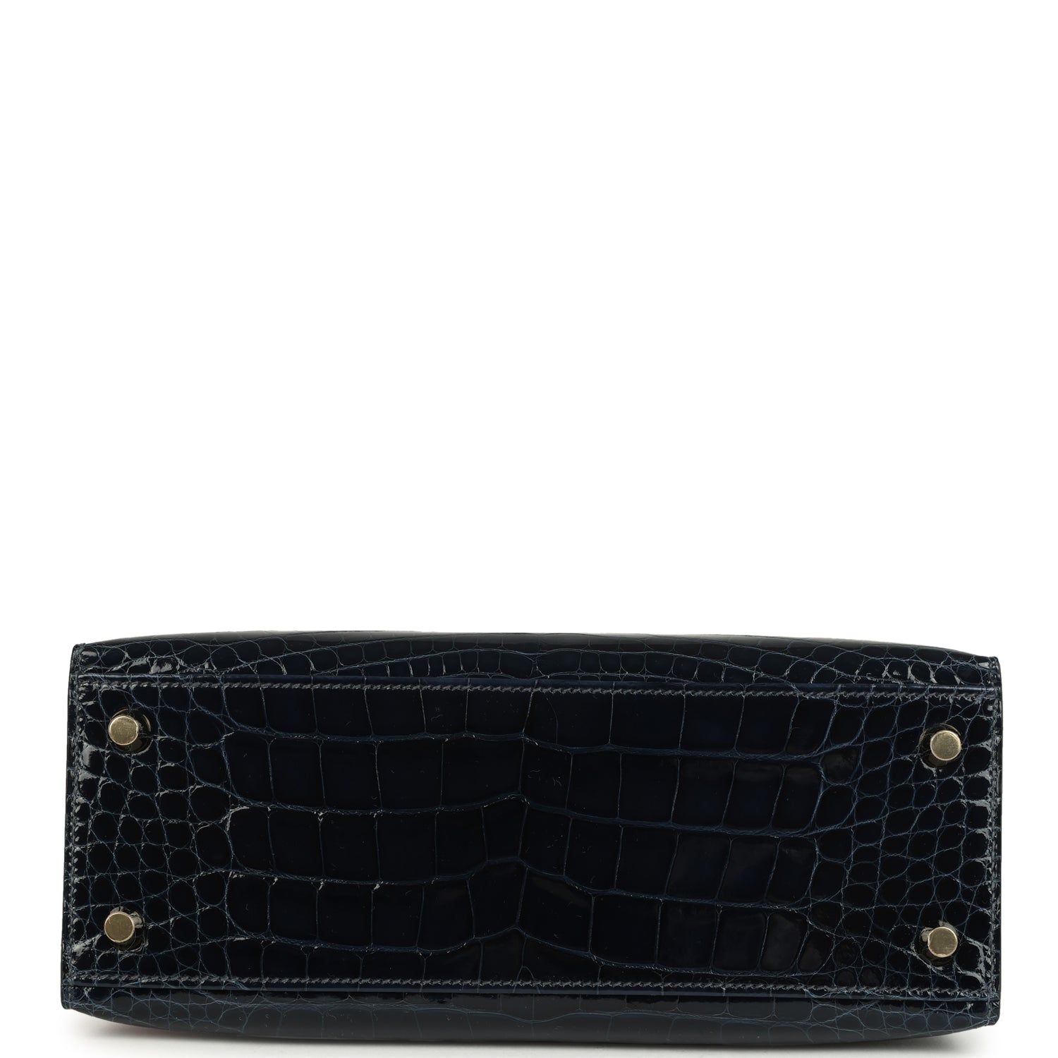 Hermes Kelly Sellier 25 Bleu Baltique Shiny Alligator Gold Hardware