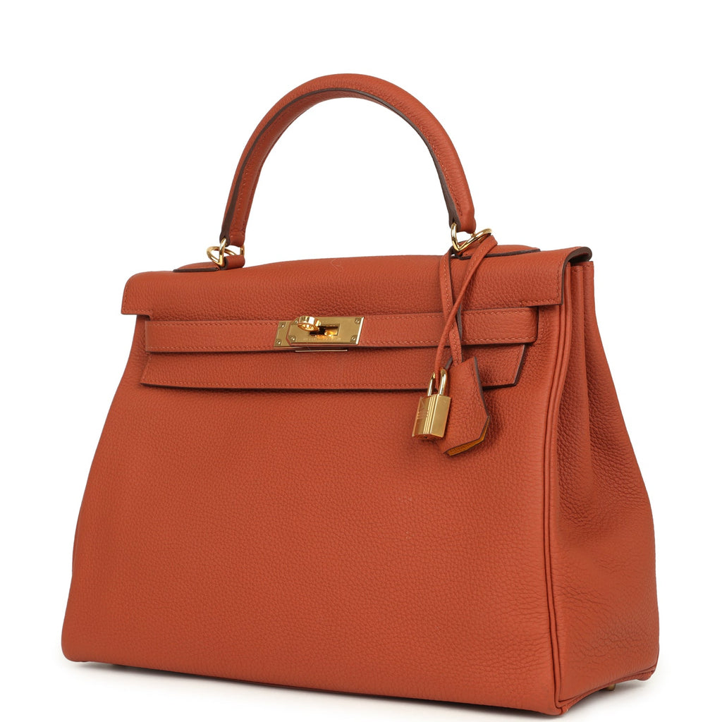 Hermes Special Order (HSS) Kelly Retourne 32 Cuivre Verso Togo Gold Hardware