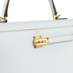Hermes Kelly Sellier 25 Bleu Brume Epsom Gold Hardware