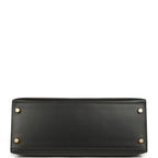 Vintage Hermes Kelly Sellier 28 Black Chamonix Gold Hardware