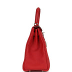 Hermes Kelly Retourne 25 Rouge Casaque Togo Palladium Hardware