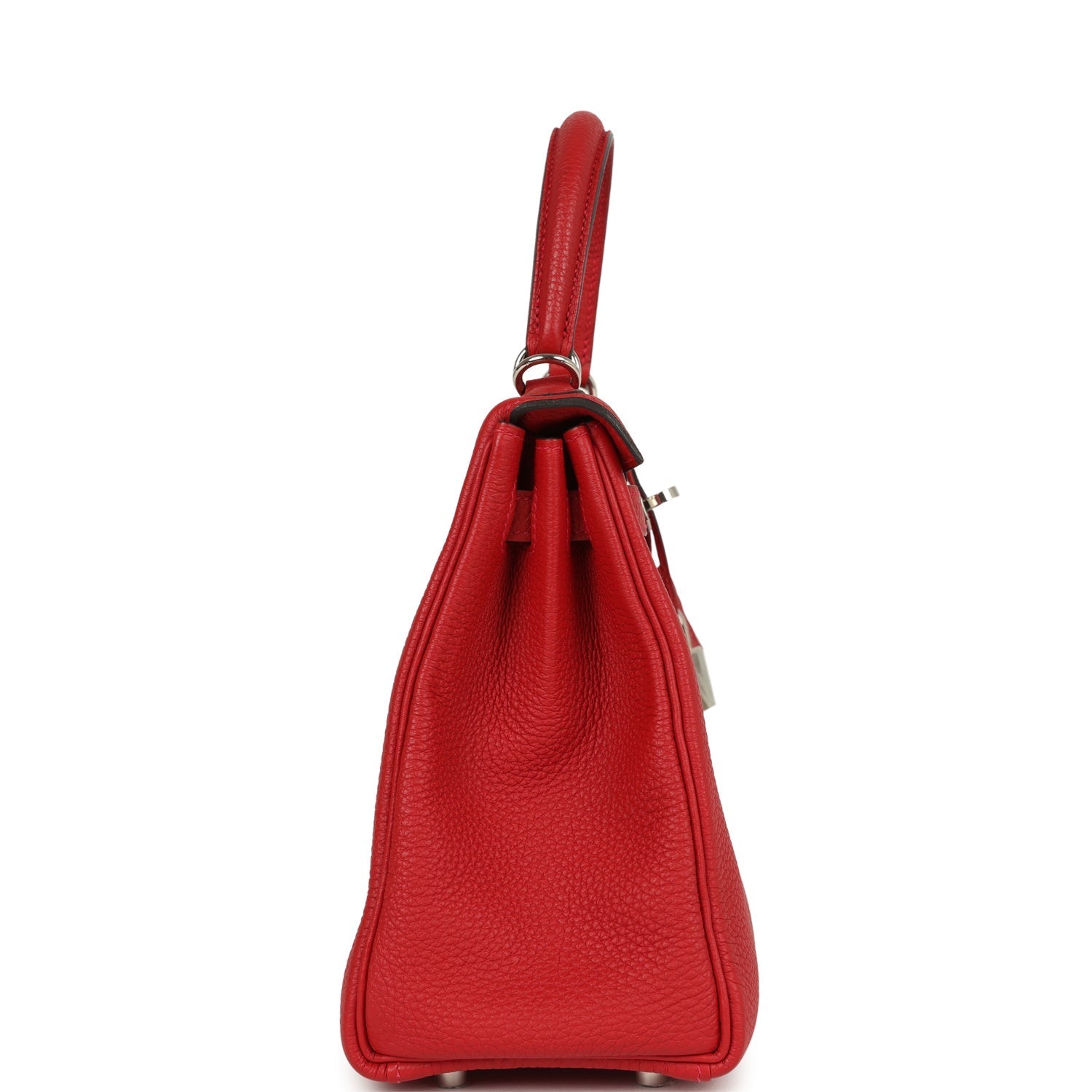 Hermes Kelly Retourne 25 Rouge Casaque Togo Palladium Hardware