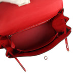 Hermes Kelly Retourne 25 Rouge Casaque Togo Palladium Hardware