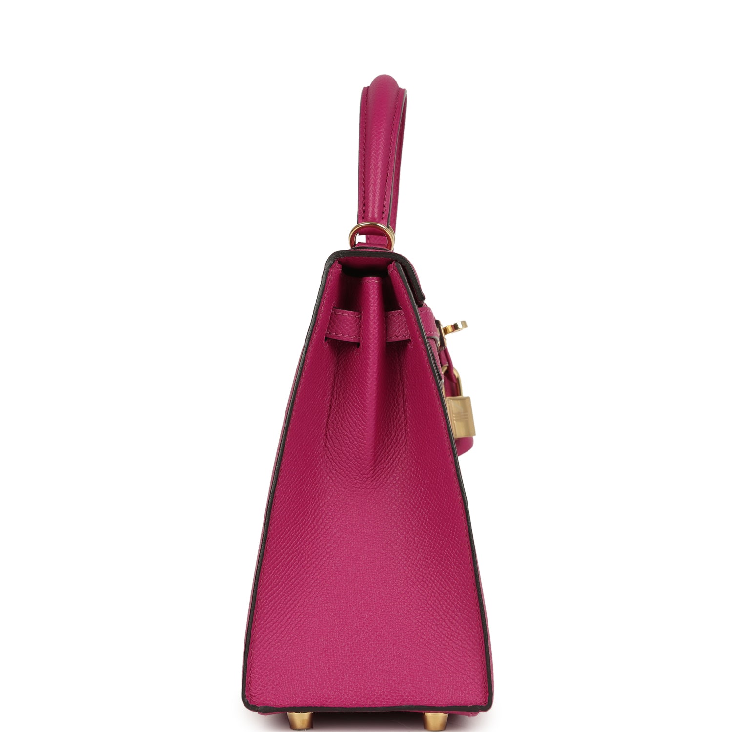 Hermes Special Order (HSS) Kelly Sellier 25 Rose Pourpre Verso Epsom Permabrass Hardware