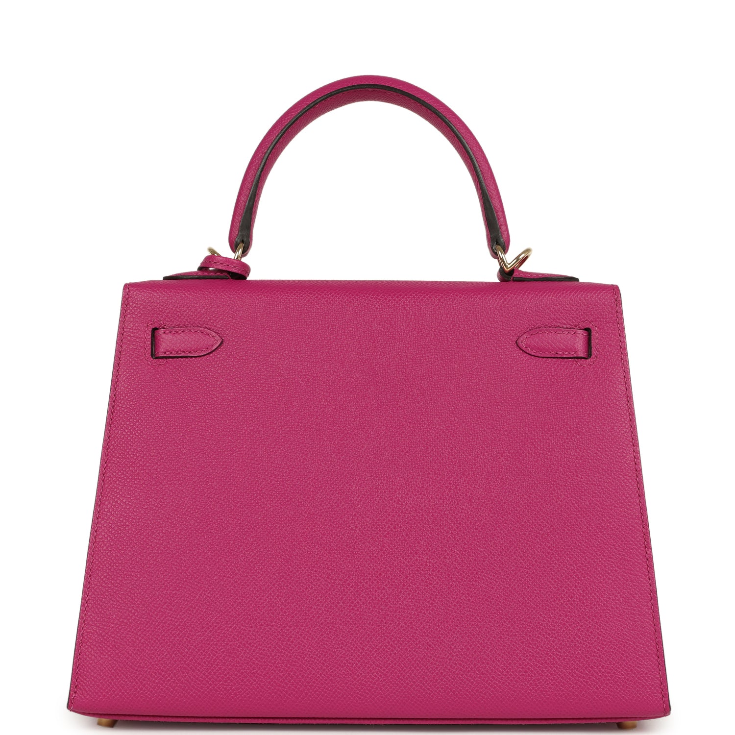 Hermes Special Order (HSS) Kelly Sellier 25 Rose Pourpre Verso Epsom Permabrass Hardware