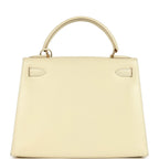 Vintage Hermes Kelly Sellier 28 Parchemin Box Gold Hardware