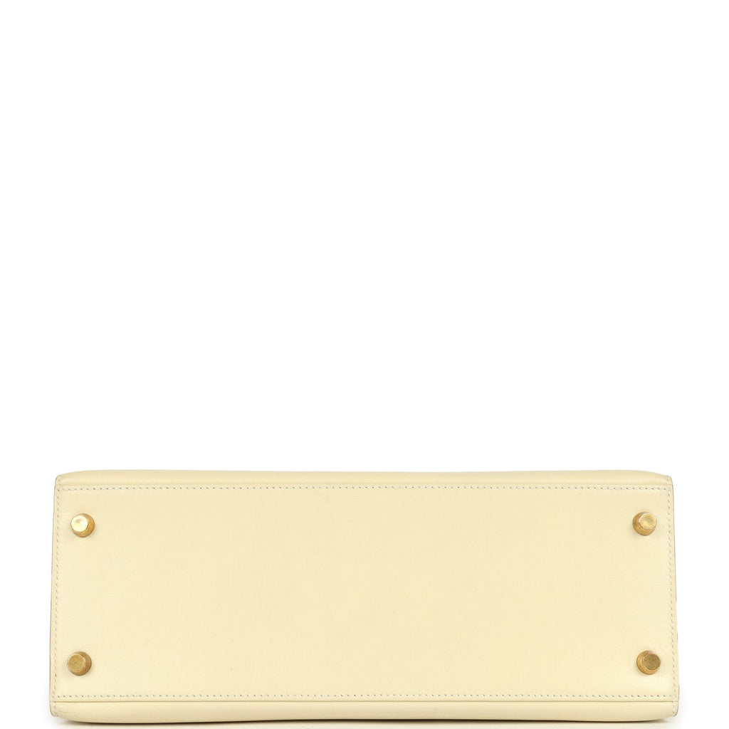 Vintage Hermes Kelly Sellier 28 Parchemin Box Gold Hardware