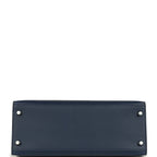 Hermes Kelly Sellier 28 Bleu Navy Epsom Palladium Hardware