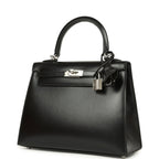Hermes Kelly Sellier 25 Black Box Palladium Hardware